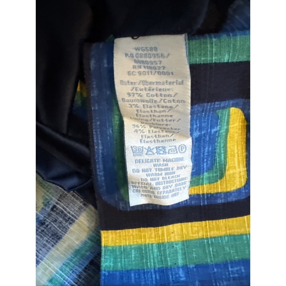 Boden‎ Women's Pencil Skirt Geometric Blue Yellow Size 10R - Picture 5 of 5